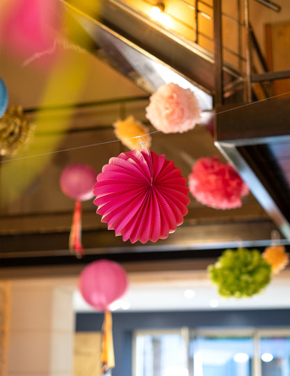 Lampion sferic fucsia 23 cm de agățat 