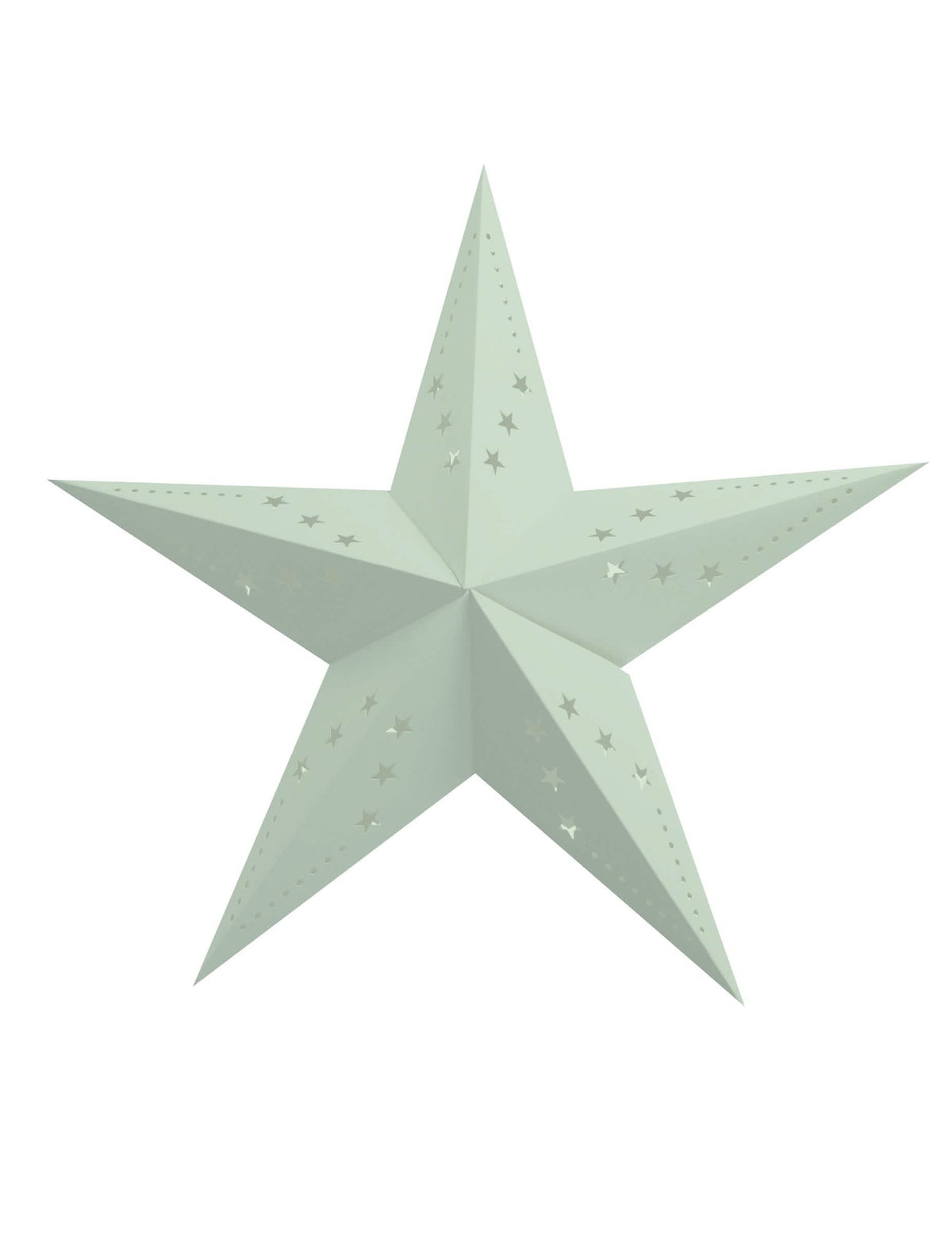 Felinar din carton stea pentru decor verde pastel