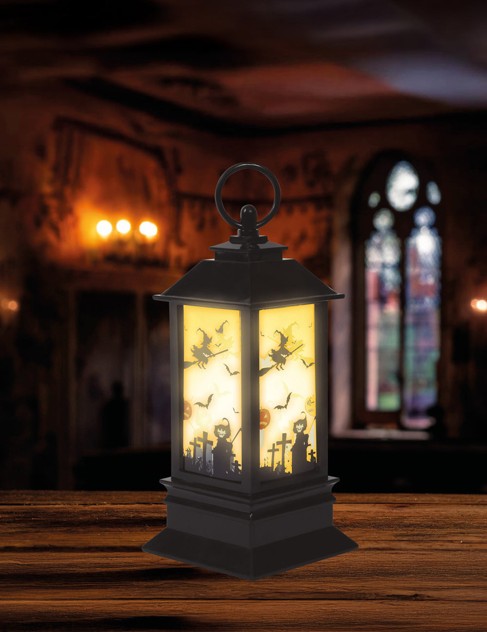 Mise en scène de la lanterne lumineuse Halloween