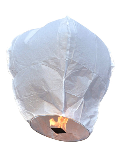 Lampion zburător alb din hârtie ignifugă 1m 