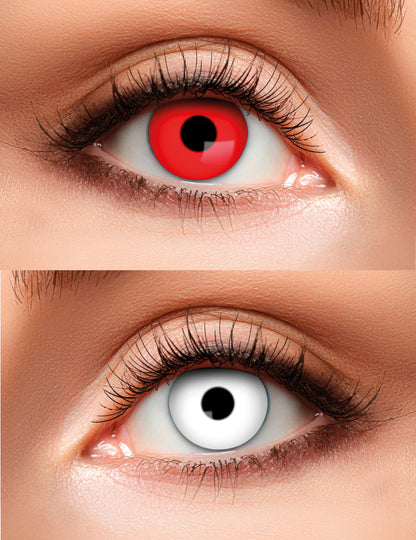 Lentile de contact fără corecție Duo negru roșu și adult