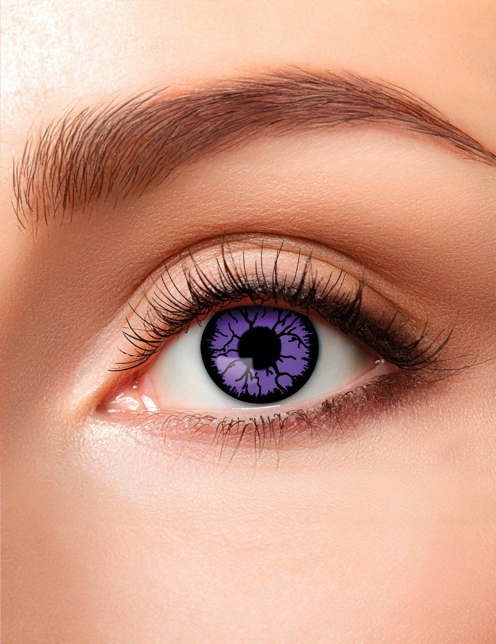 lentile fantezie monstre pentru adult violete cu motive negre