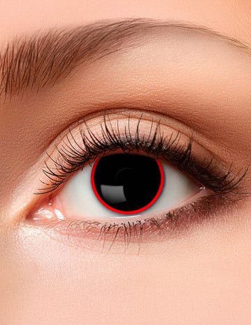 Lentile de contact fără corecție de fantezie neagră contur roșu pentru adulți