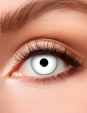 Lentile de fantezie cu ochi albi pentru adulți albe