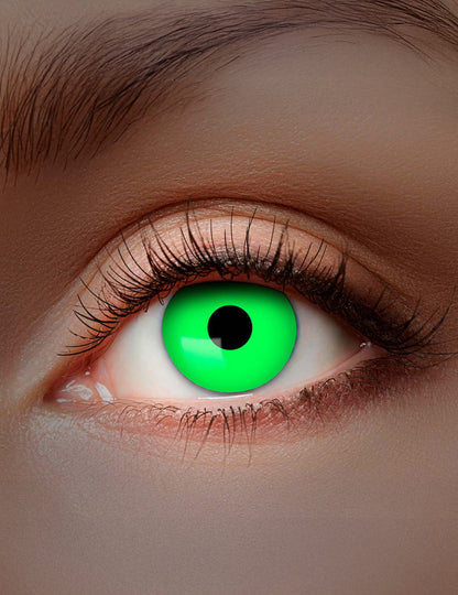 Lentile de fantaisie UV pentru adulți verde fluorescent