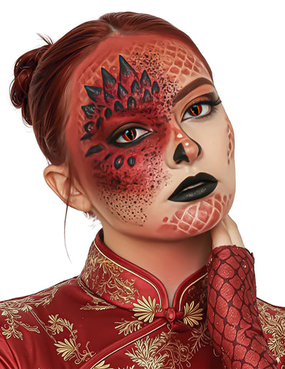 Lentile de contact roșii cu ochi de dragon 3 luni adult