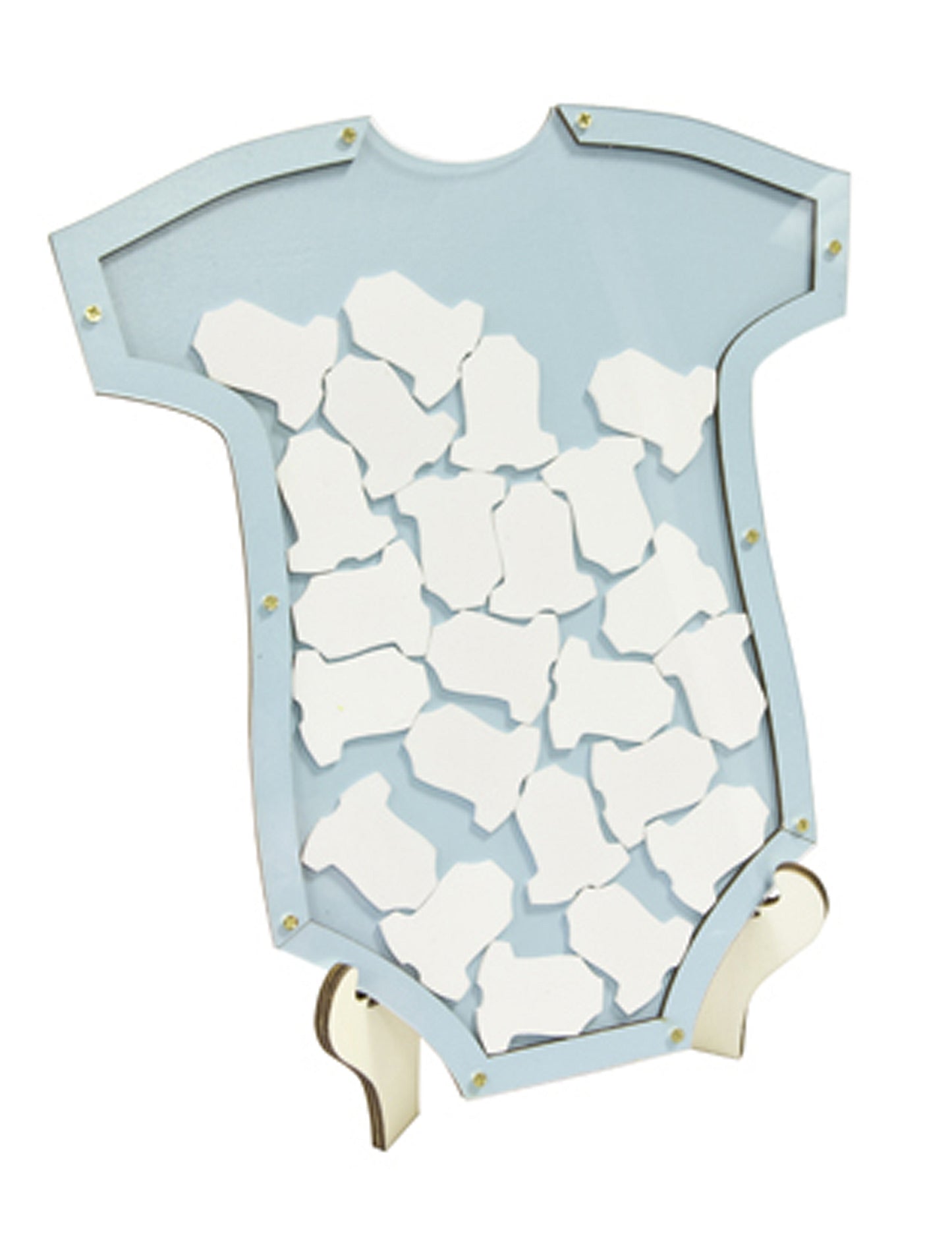 Ramă pentru cartea de oaspeți din lemn albastru, formată din 24 de piese