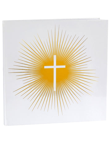 Livre d'or cérémonie dorée 24 x 24 cm baptême communion