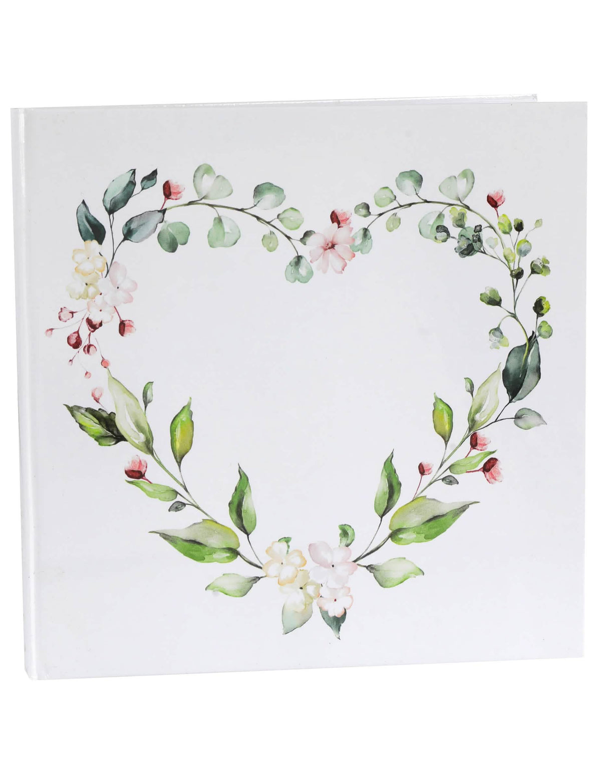 Carte de oaspeți pentru nuntă vegetală albă cu motiv de inimă florală