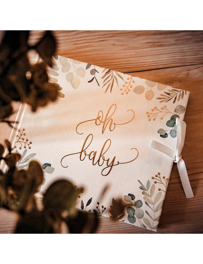 Carte de Aur Oh Baby Eucalipt Metal și aur 22 x 19 cm