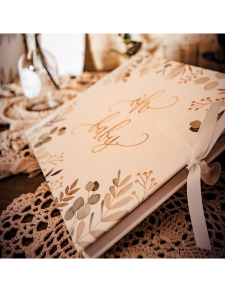 Carte de Aur Oh Baby Eucalipt Metal și aur 22 x 19 cm