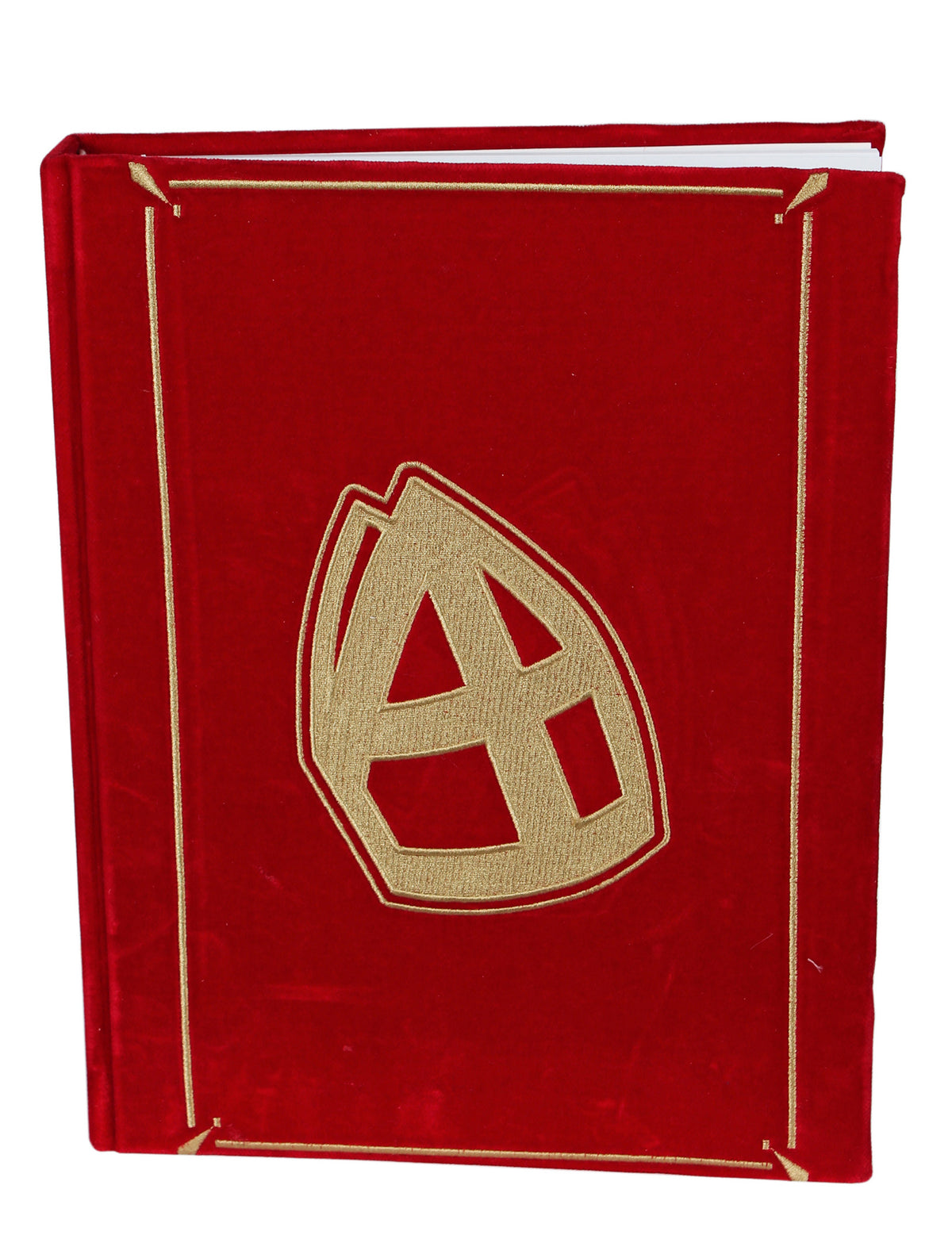 Détail de la mitre dorée sur la couverture du Livre de Saint-Nicolas luxe