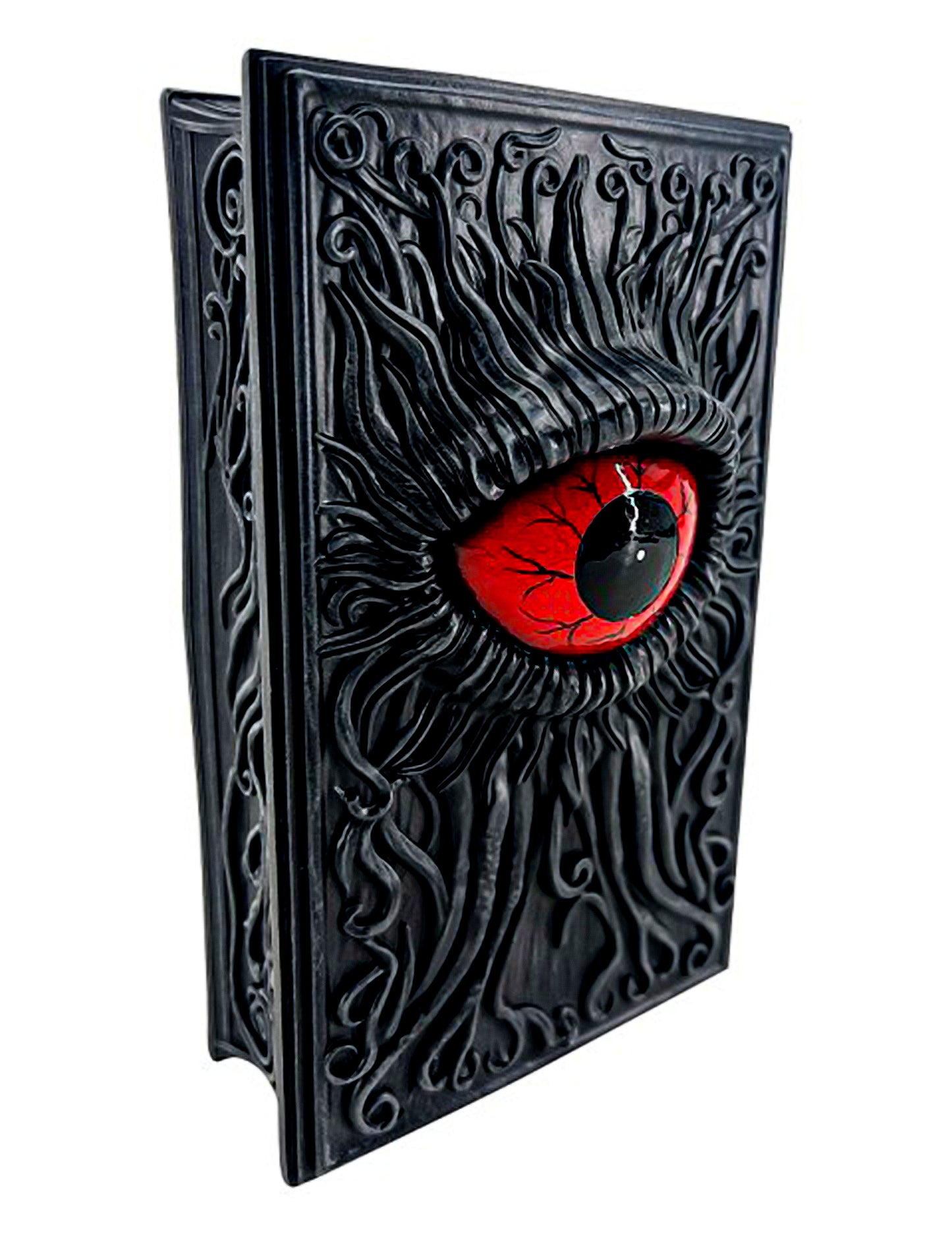 Livre décoratif en résine avec œil rouge sang 20 cm