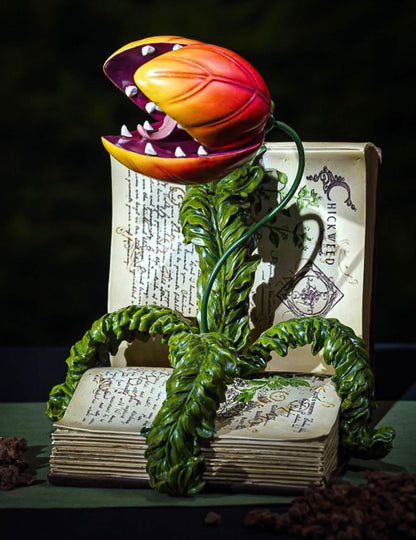 Livre décoratif en résine avec plante carnivore 29 x 25 x 29 cm