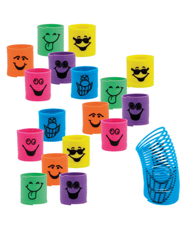 Set de 18 mini arcuri colorate pentru piñata 3 cm fețe amuzante