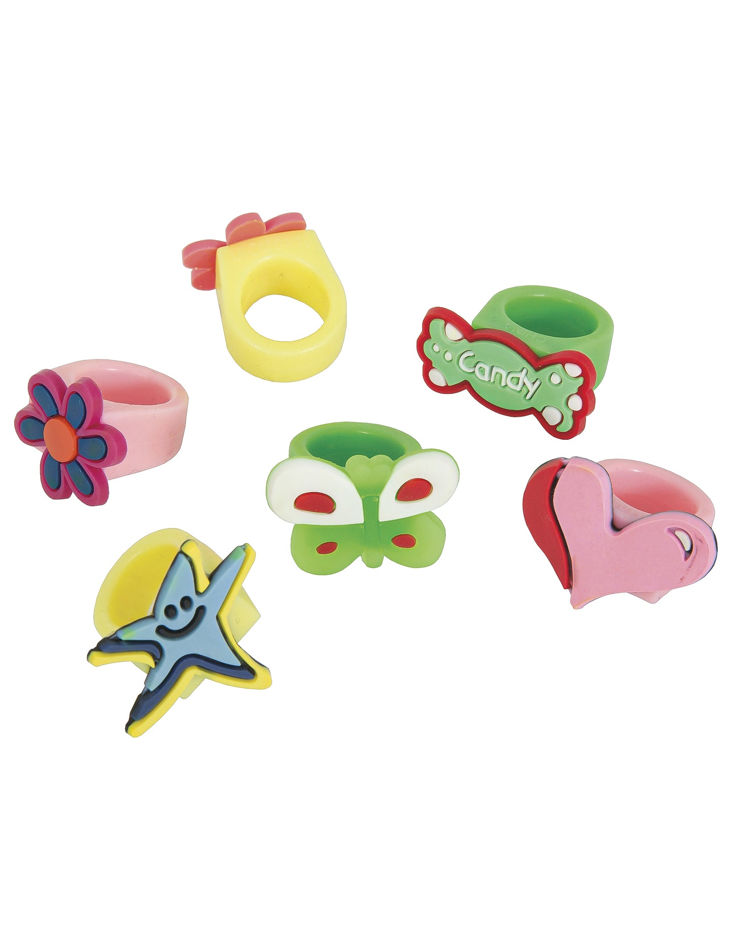 Set de 10 inele fantezie din cauciuc
