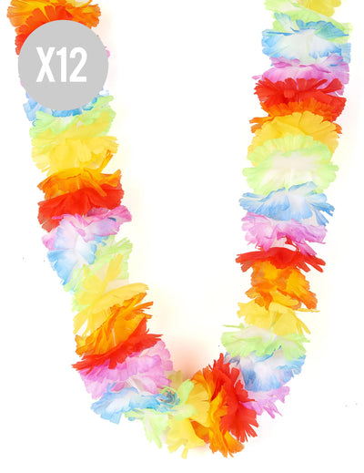 Set de 12 coliere de flori multicolore