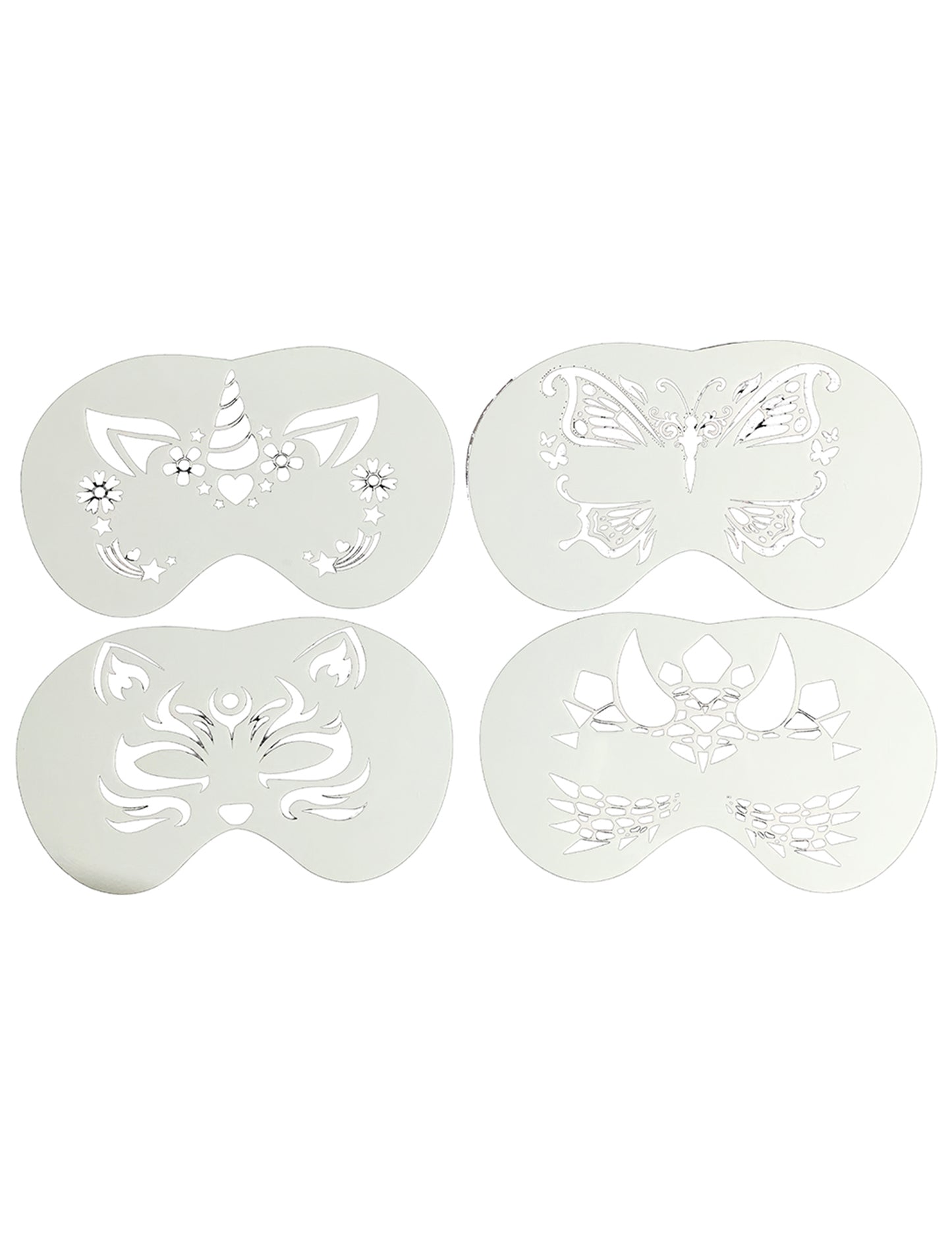 Set de 4 șabloane pentru pictură pe față cu animale pentru copii