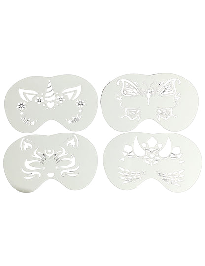 Set de 4 șabloane pentru pictură pe față cu animale pentru copii