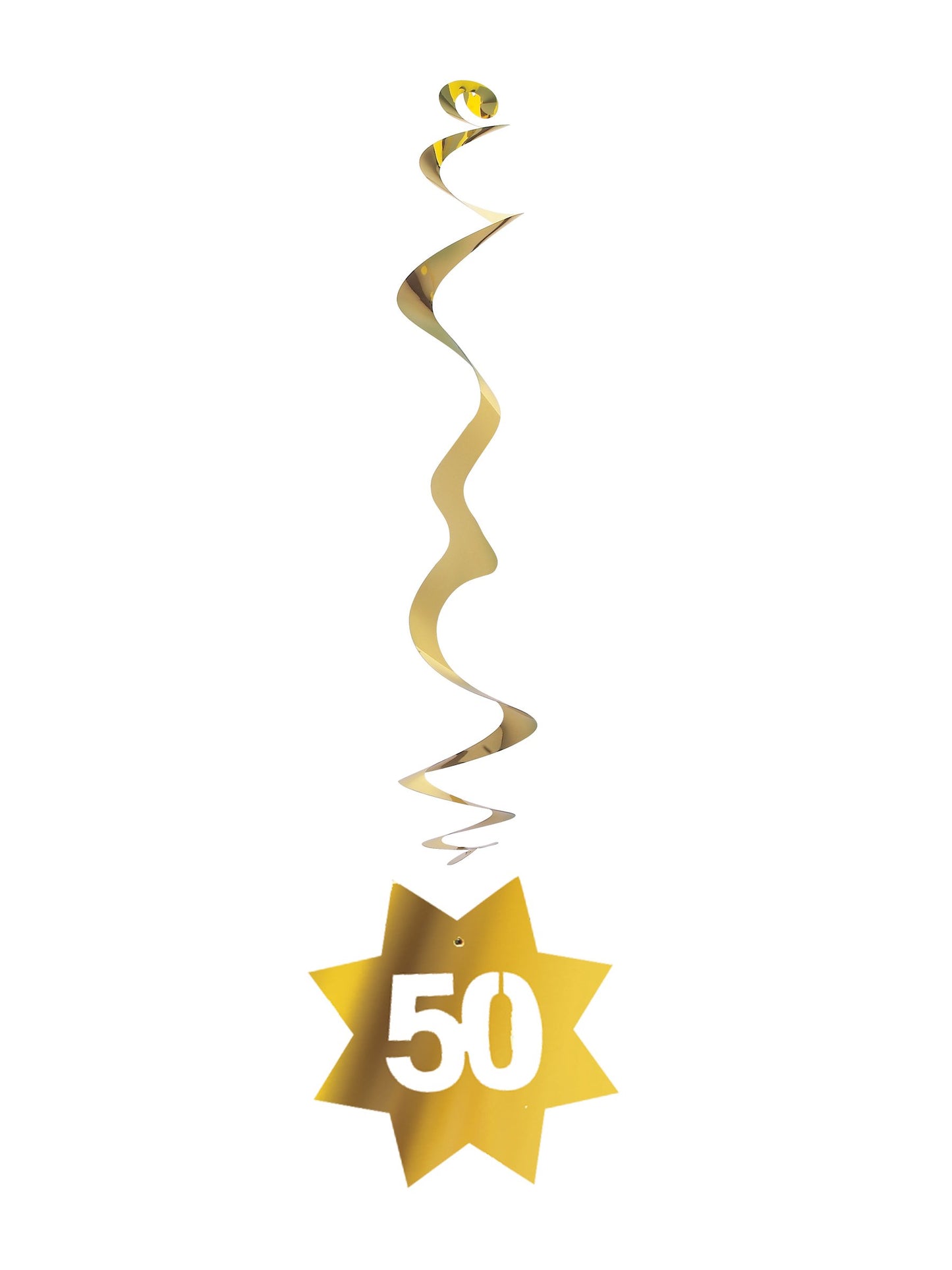 Set de 6 decorațiuni suspendate stele aurii metalizate 50 de ani 