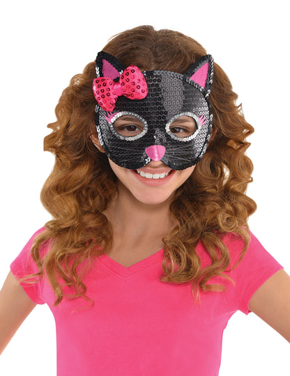 Wolf in Black Cat Sequins Copil