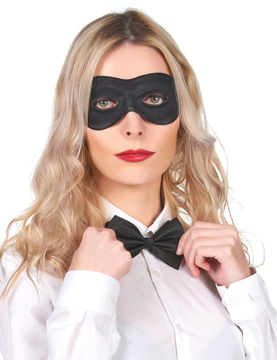 Loup pour adulte noir en tissu et plastique