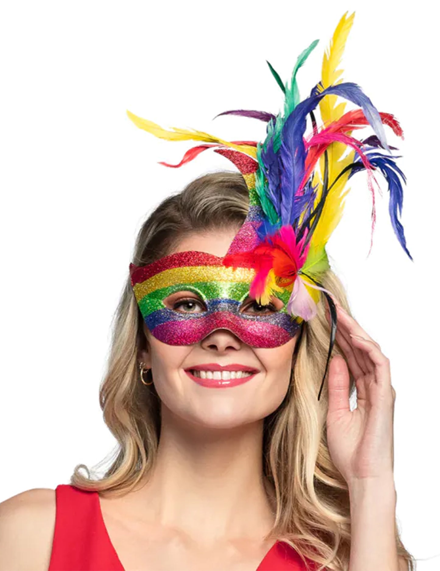 Lup venețian multicolorat cu pene pentru adulți