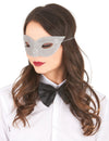 Loup vénitien pailleté pour adulte argent