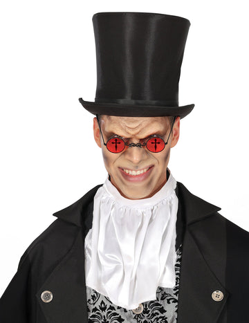 Lunette gothique ronde rouge adulte