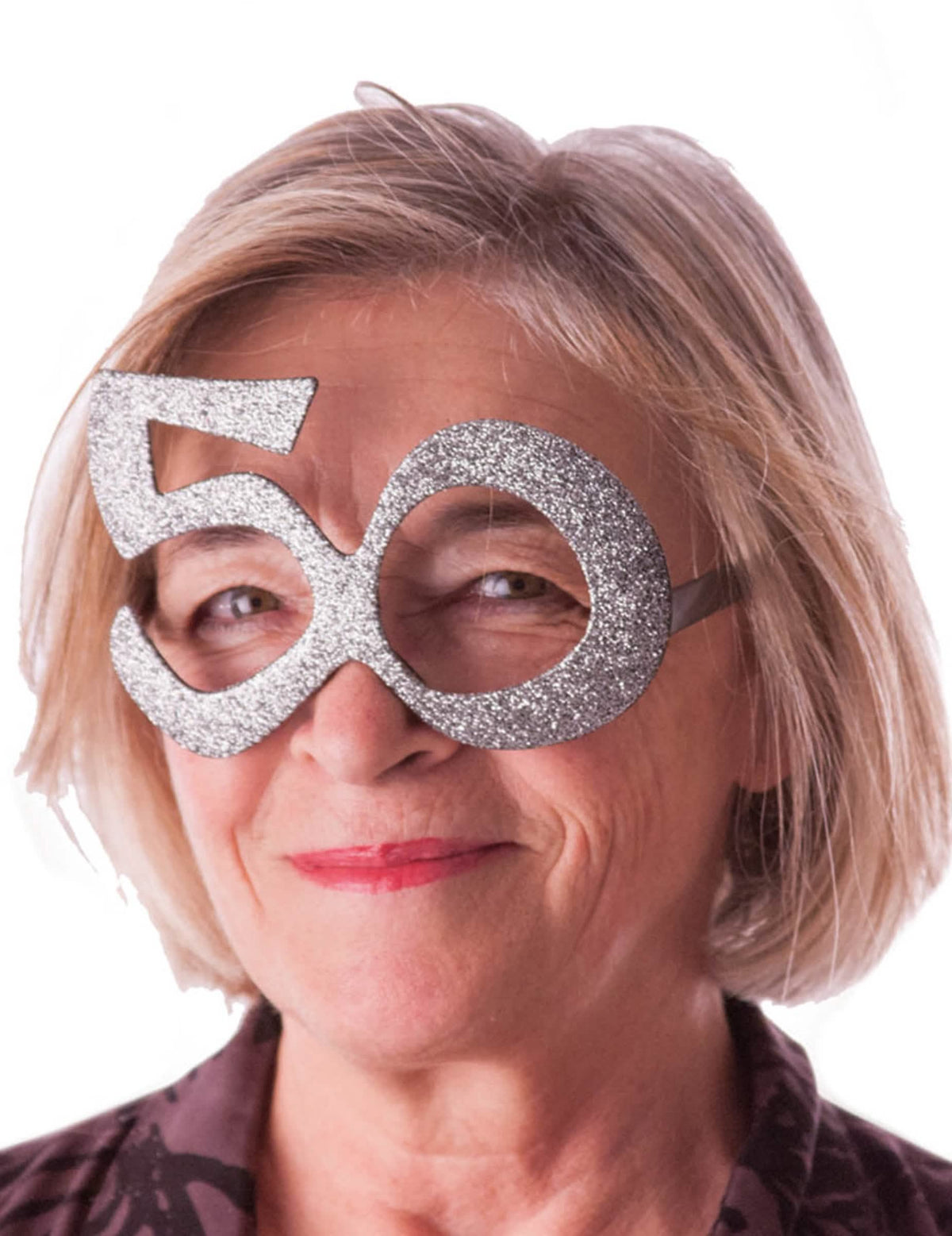 ochelari 50 ani pentru adult argintii cu paiete
