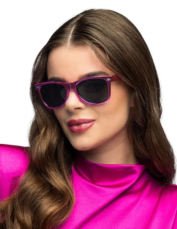 Lunettes blues rose métallique adulte