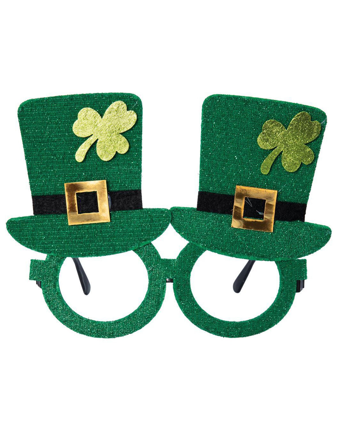 Vue de face des lunettes chapeaux Saint Patrick pour adulte
