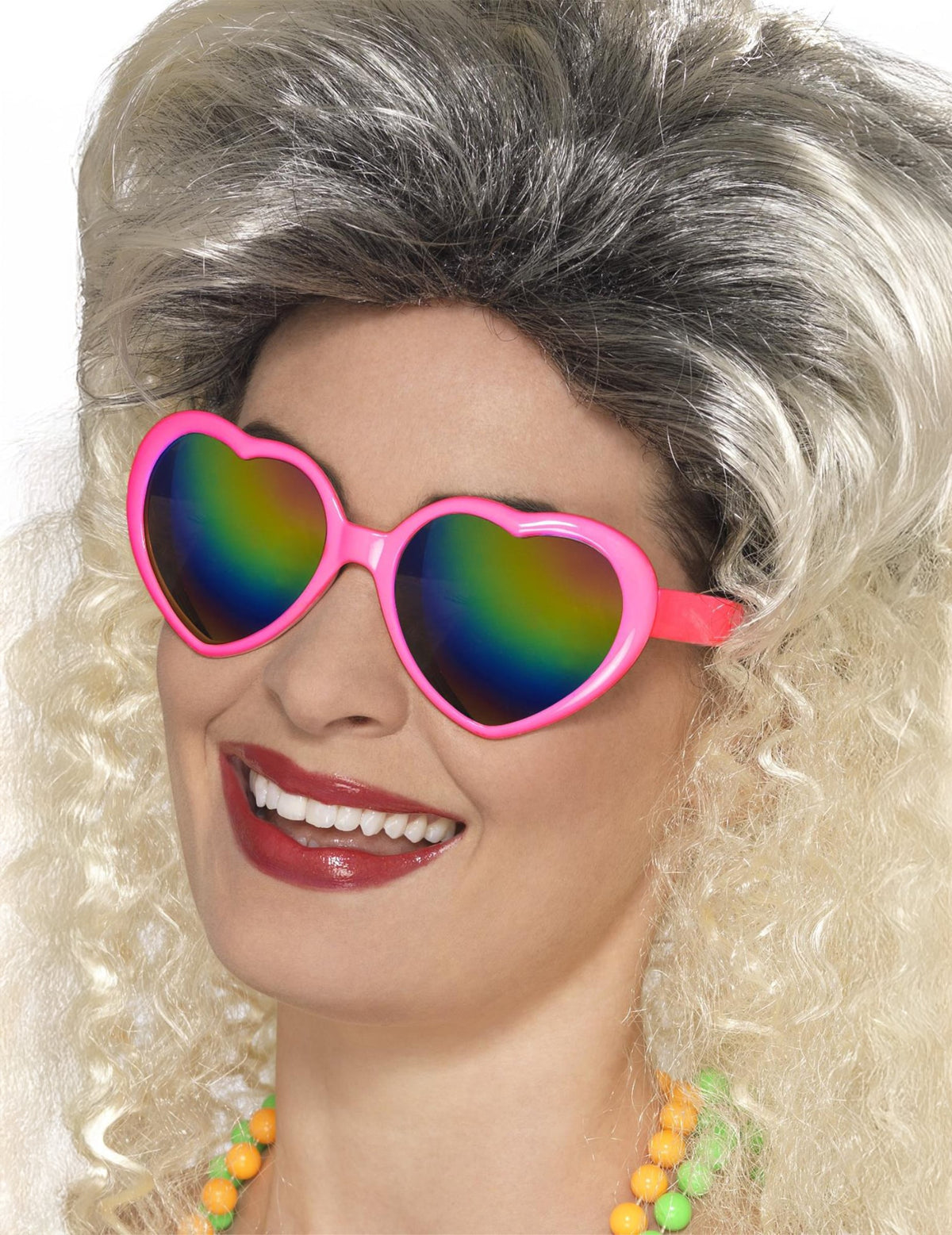 Lunettes coeur avec verres multicolore pour femme monture rose
