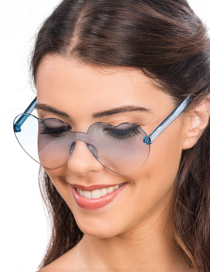 Ochelari de inimă ochelari afumați albastru adult