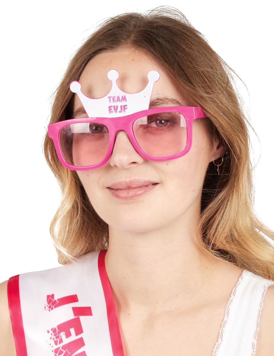 Lunettes couronne Team EVJF pour femme rose