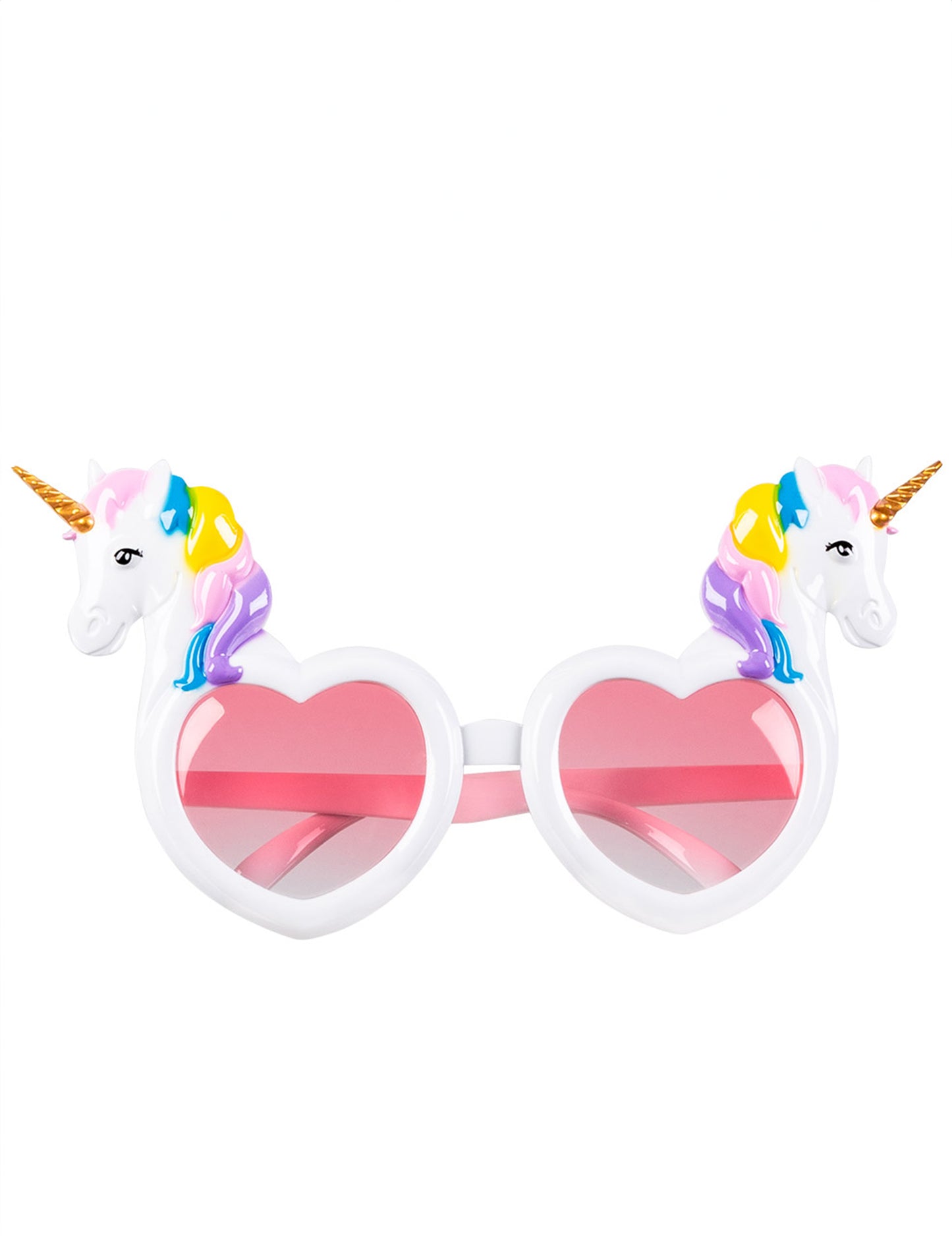 Ochelari de inimi albe cu unicorni adulți