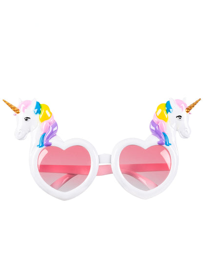 Ochelari de inimi albe cu unicorni adulți