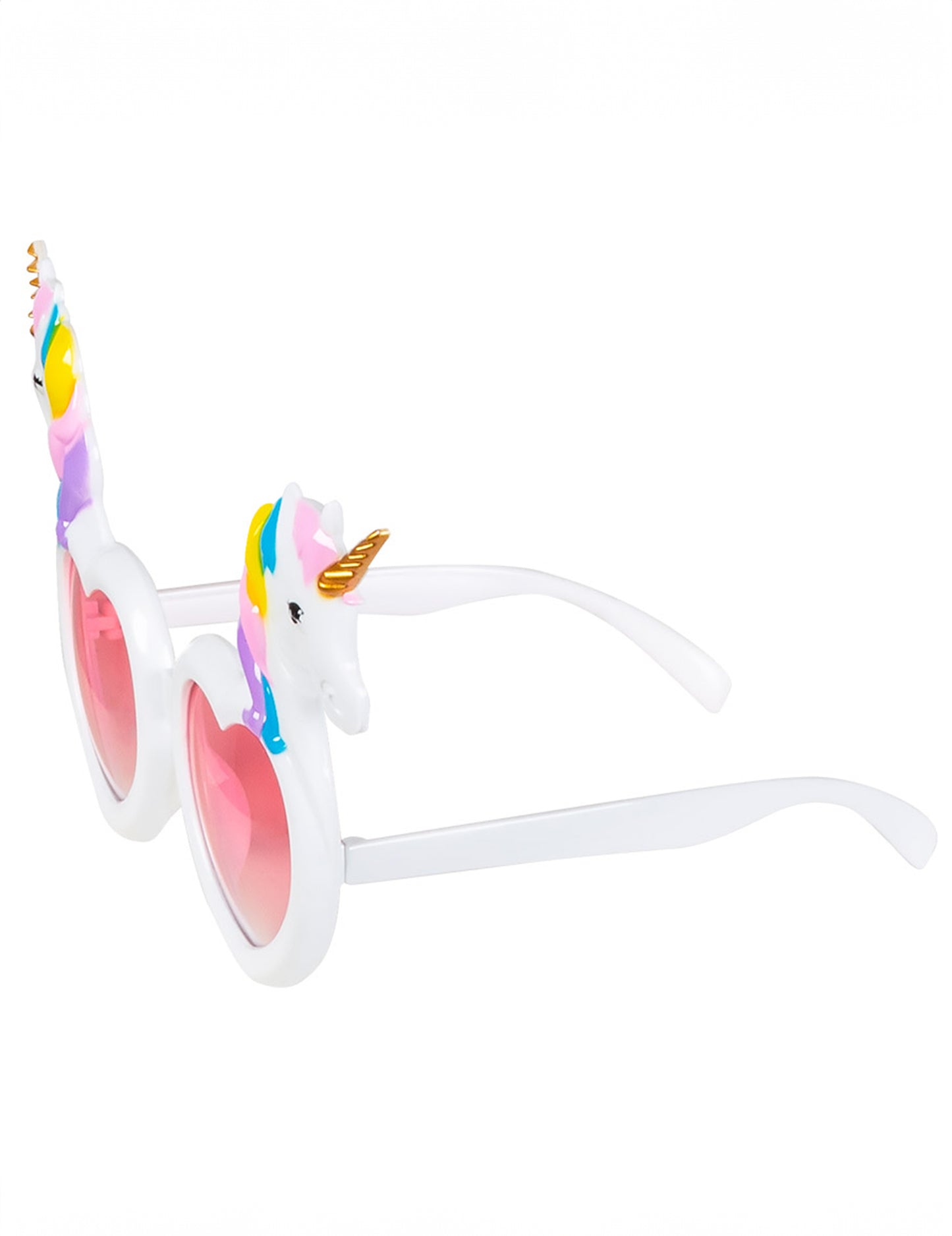 Ochelari de inimi albe cu unicorni adulți