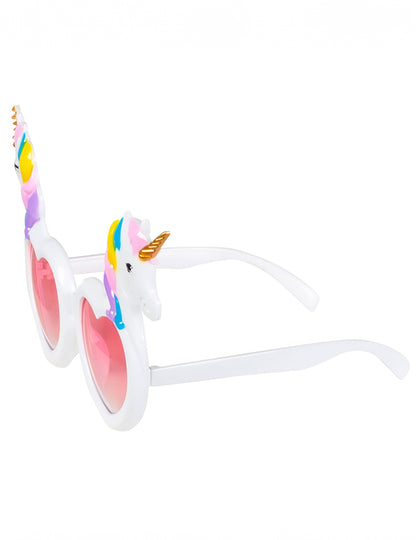 Ochelari de inimi albe cu unicorni adulți