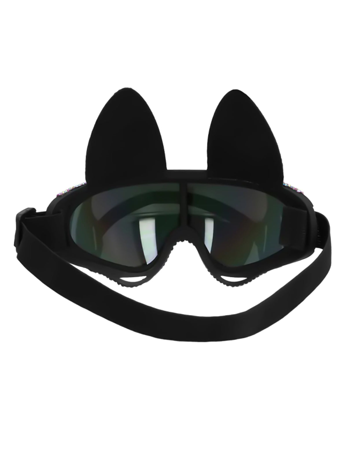 Vue de dos des lunettes de ski chat pour adulte