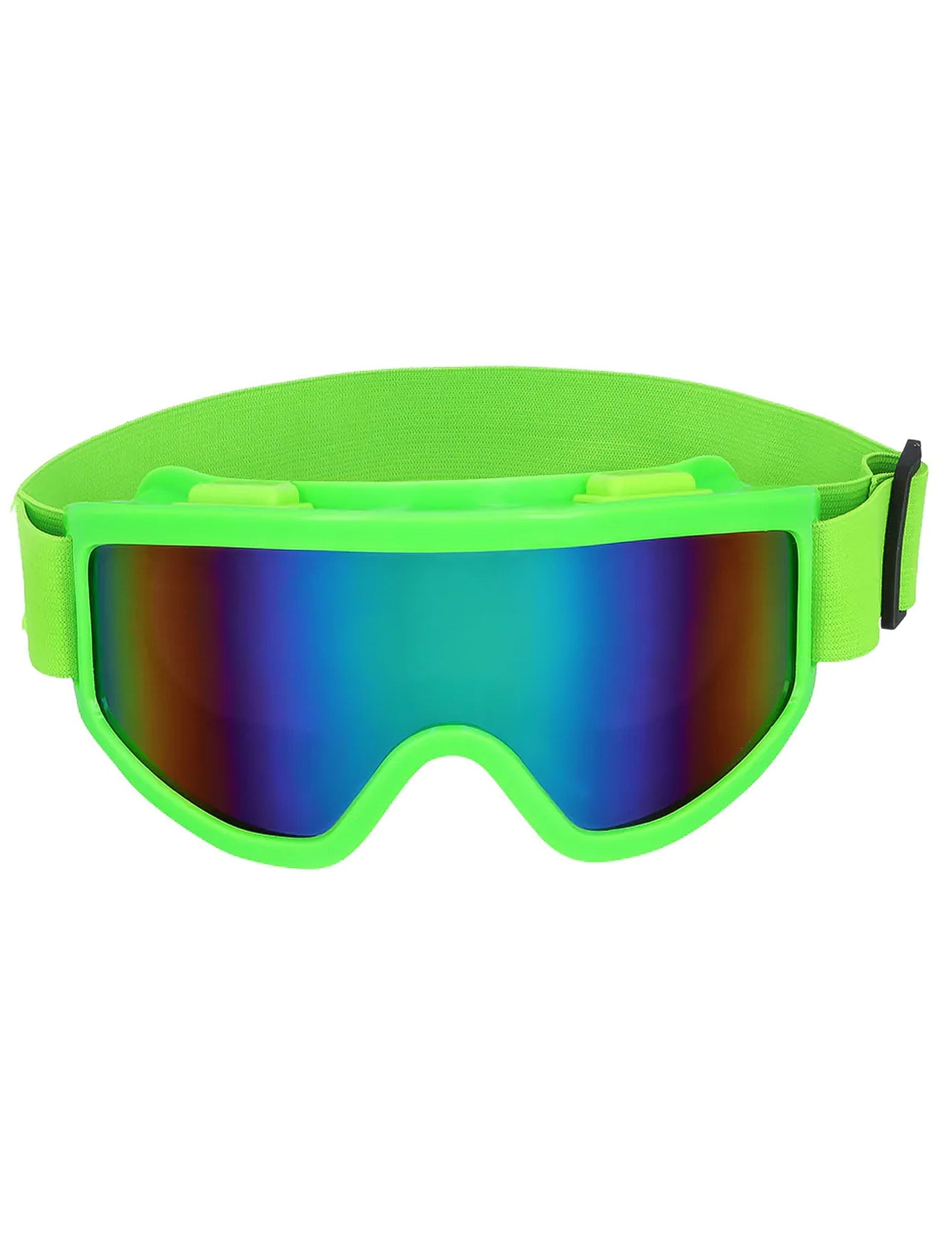 Vue de trois-quarts des lunettes de ski pour adulte vert fluo
