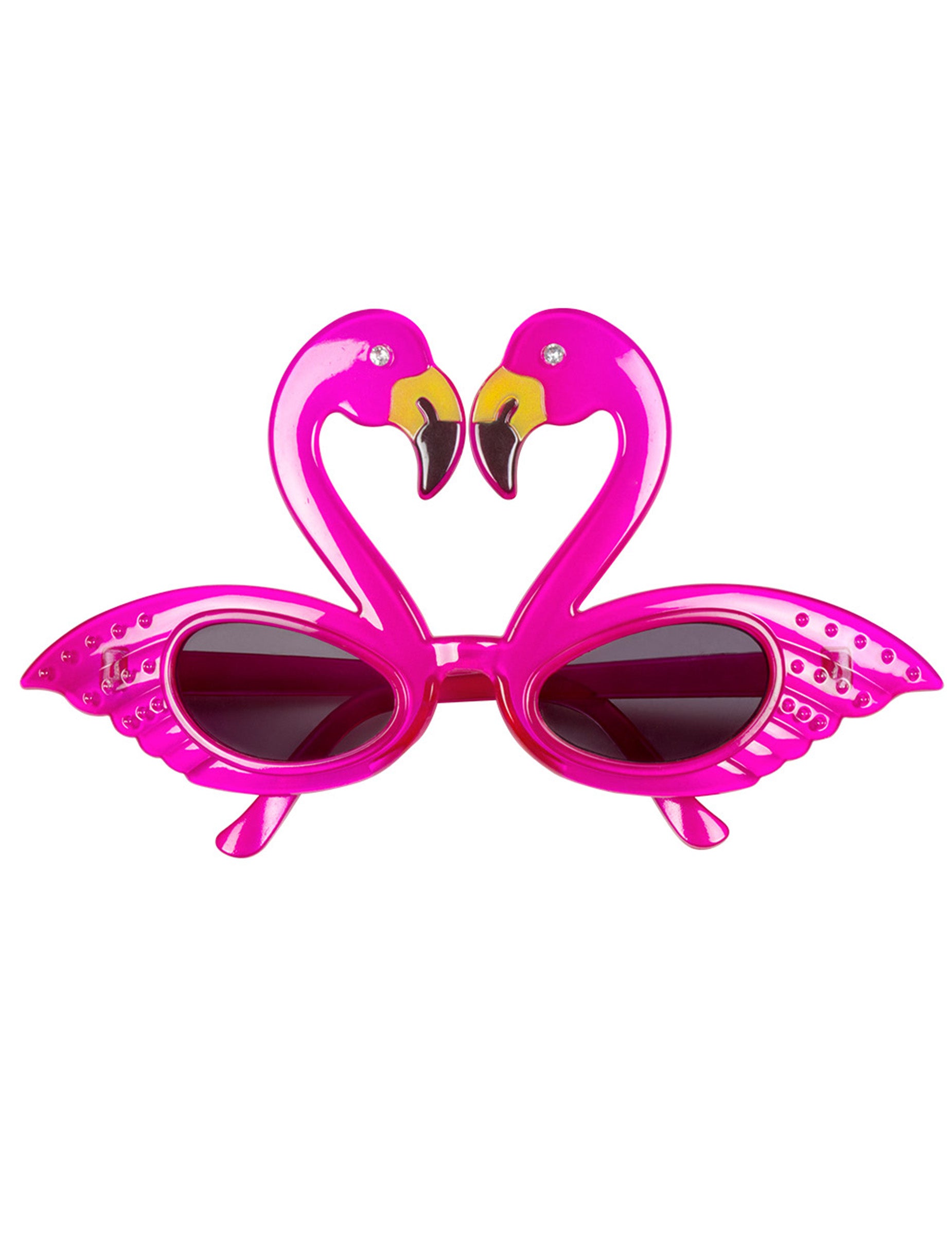Vue de face des lunettes flamant rose pour adulte