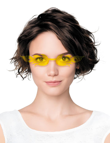 Lunettes flammes jaunes adulte