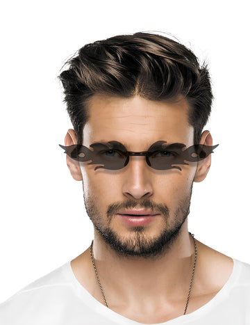 Lunettes flammes noires adulte