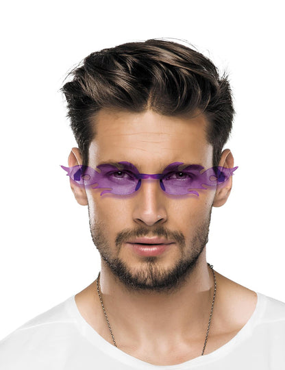 Lunettes flammes violettes adulte