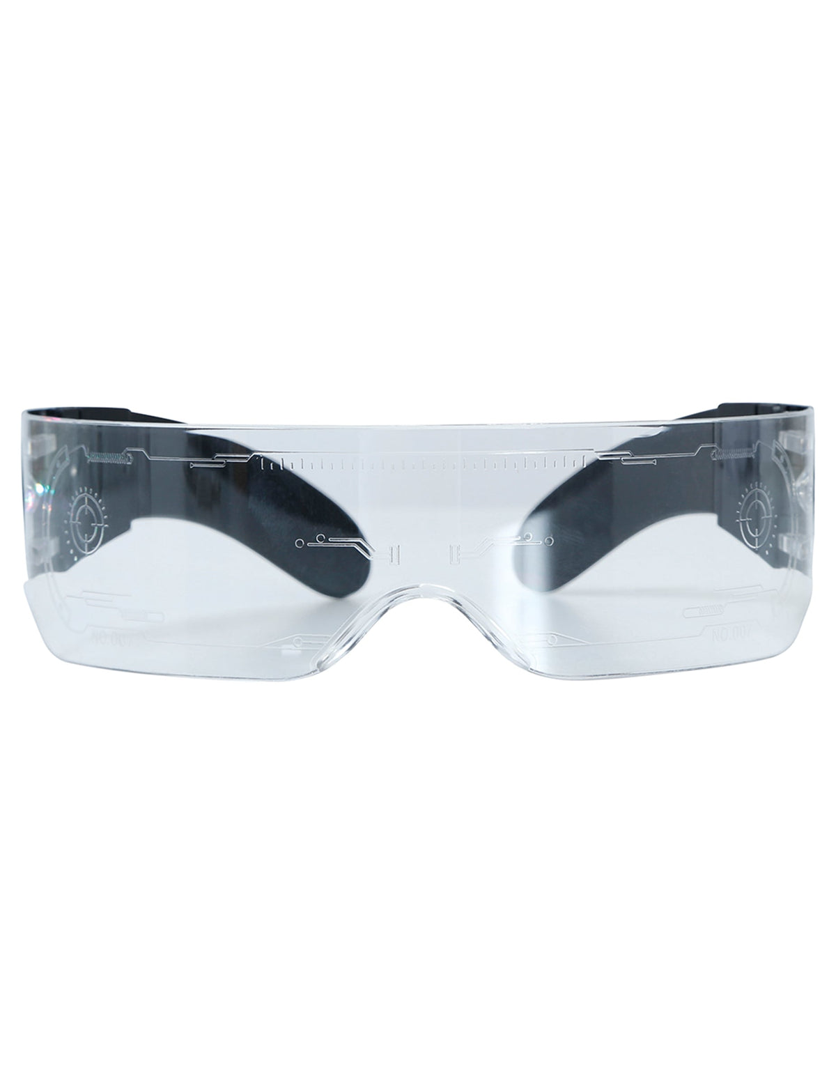 Vue de face des lunettes futuristes avec LED