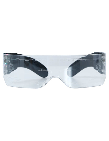 Vue de face des lunettes futuristes avec LED