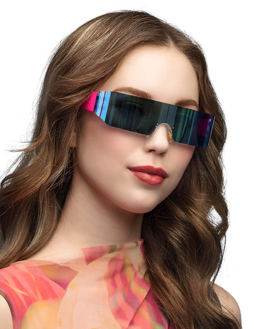 Lunettes futuristes roses adulte