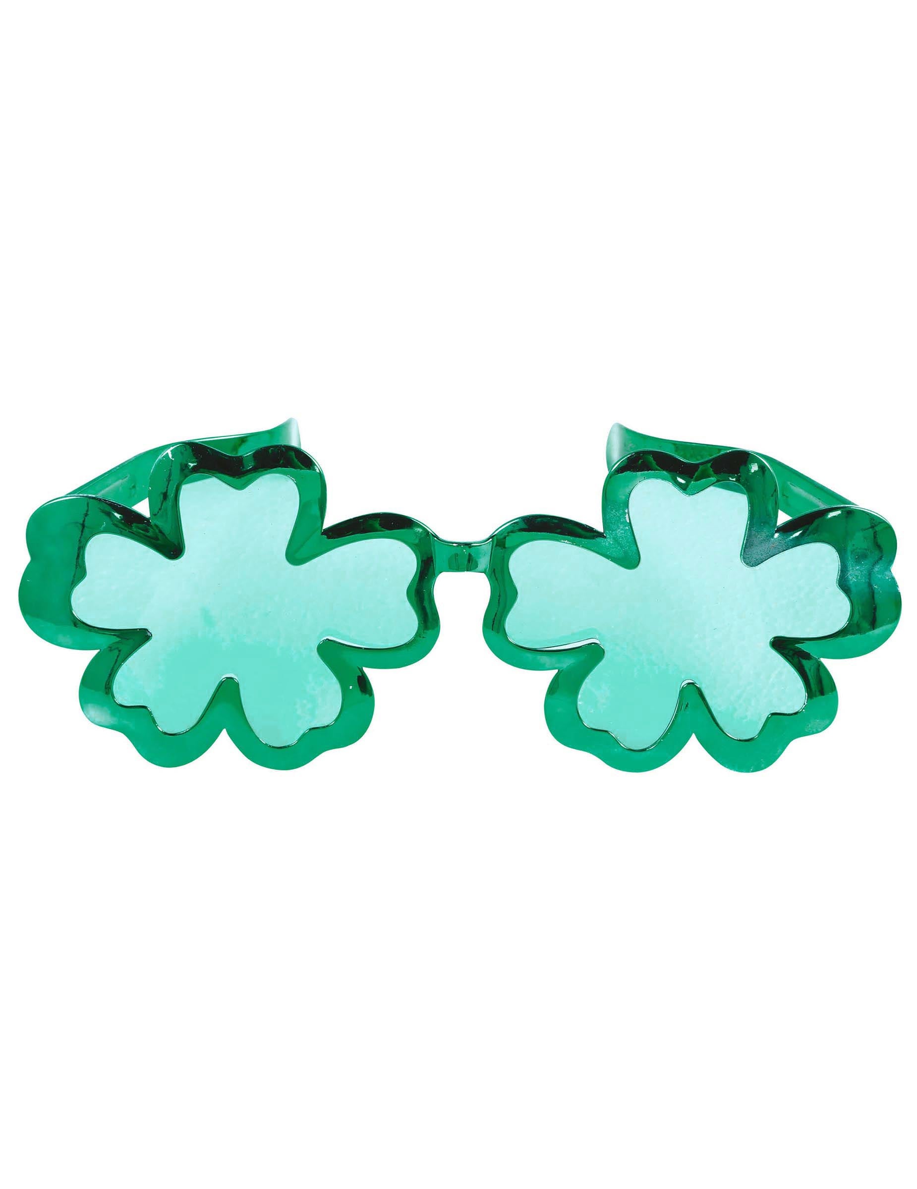 Vue de face des lunettes géantes trèfles Saint Patrick