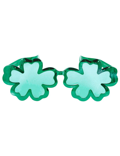 Vue de face des lunettes géantes trèfles Saint Patrick
